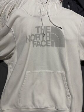 The North Face White Hoodie with Light Gray Logo